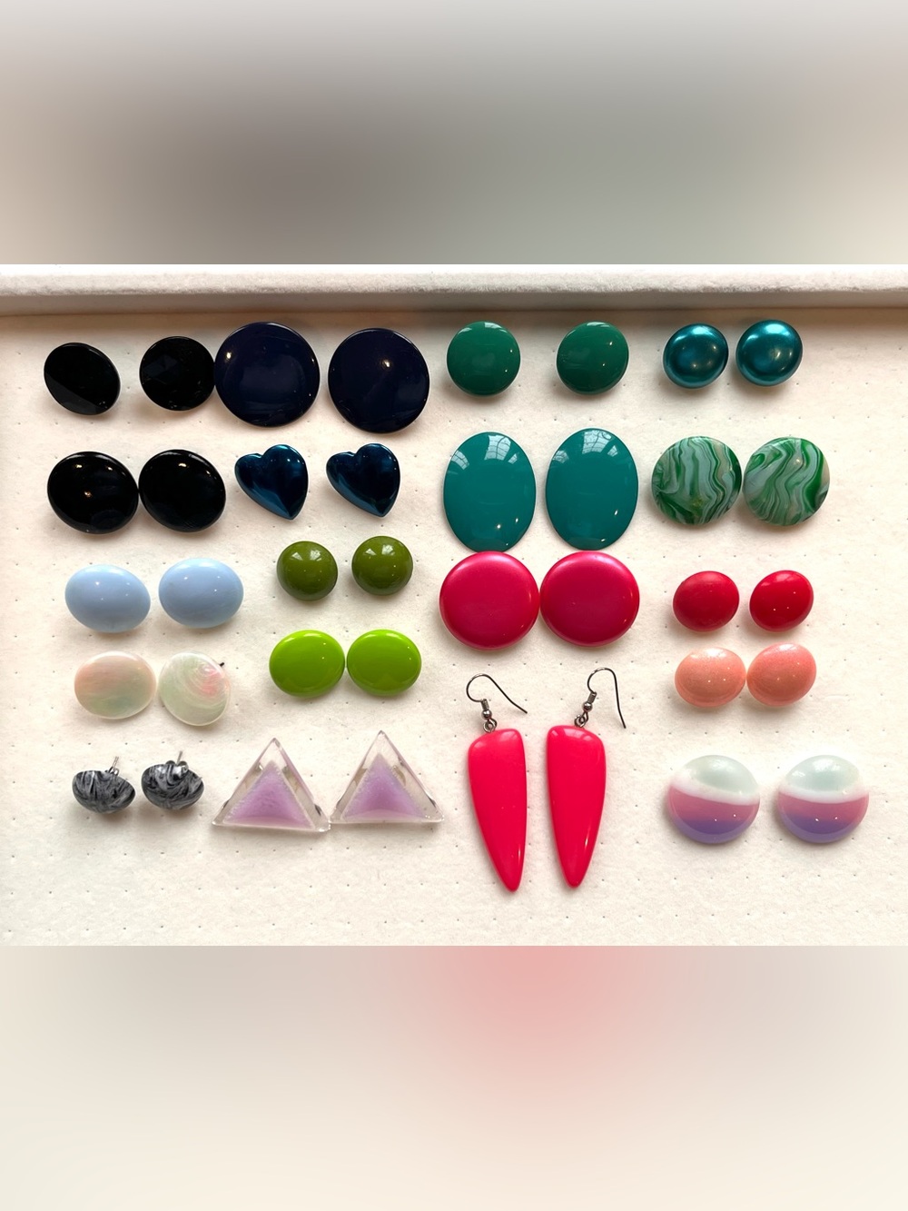 Huge Vintage 80s 90s Pop Art Statement Earring Lot - 20 Pairs!⁠